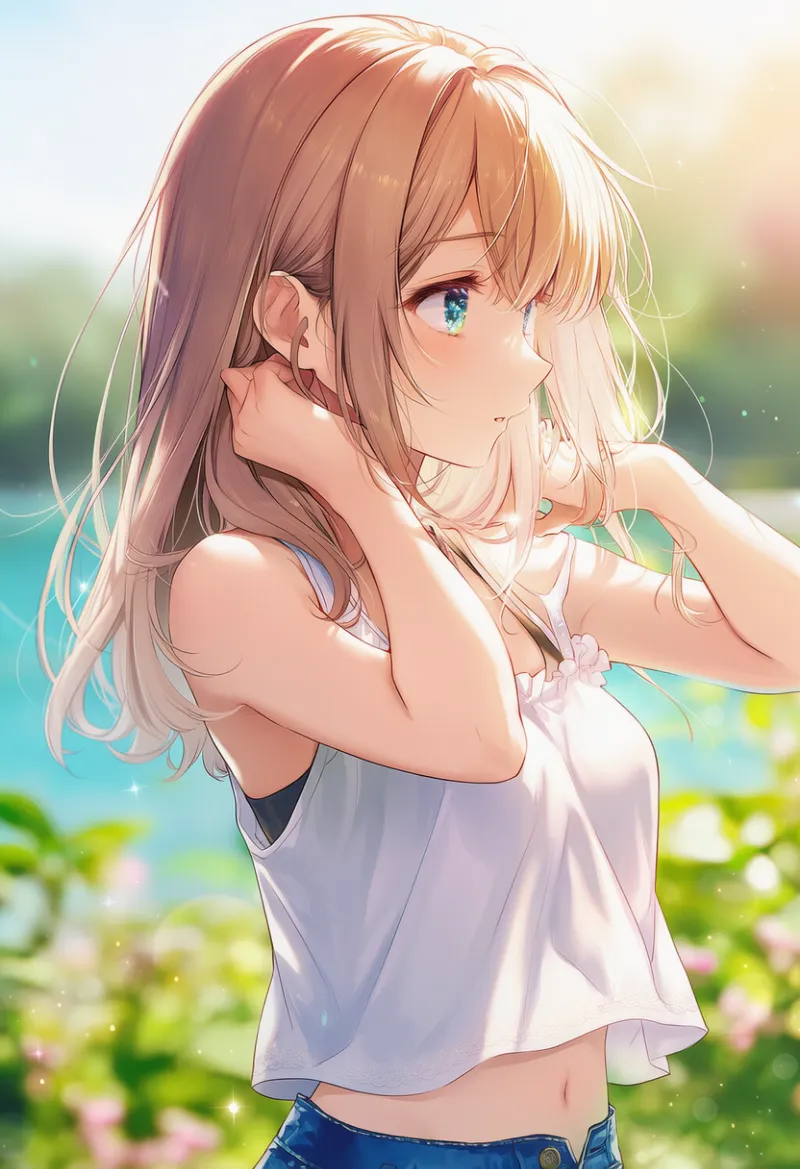 へそのチラ見えのAIイラスト｜プロンプト紹介