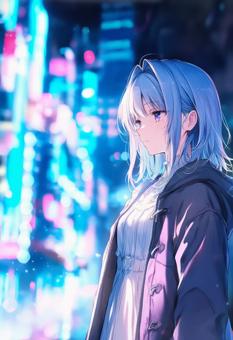 夜の都市のAIイラスト