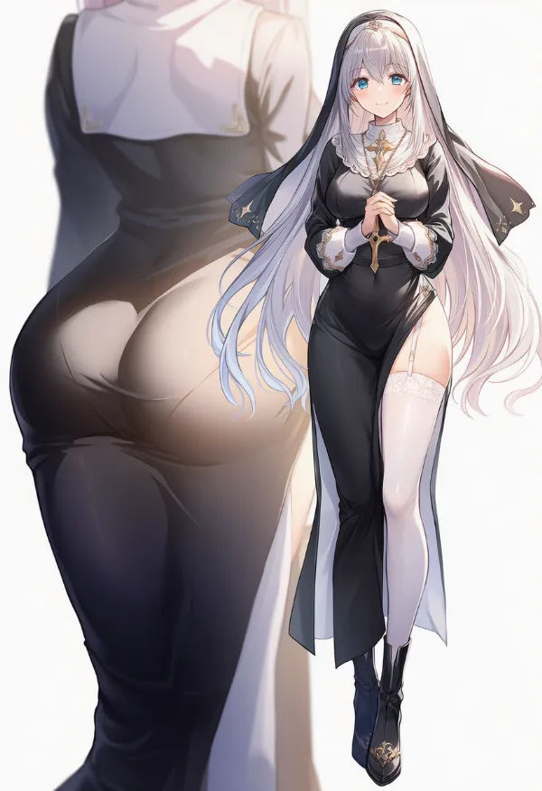 修道女の服のAIイラスト