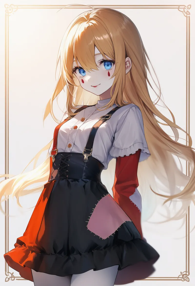 パッチワークの服のAIイラスト（ピエロ服用）｜プロンプト紹介