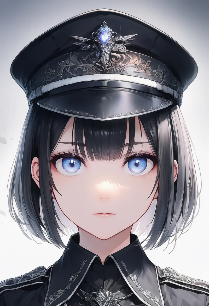 つば付き帽子（看守の服）のAIイラスト