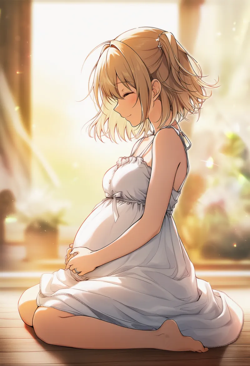 妊娠中のお腹のAIイラスト｜プロンプト紹介