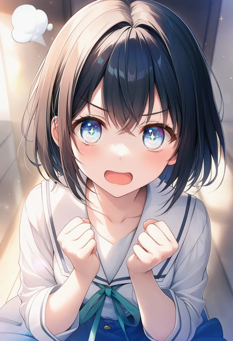コミカルな息の表現：プフッ（=3）のAIイラスト｜プロンプト紹介