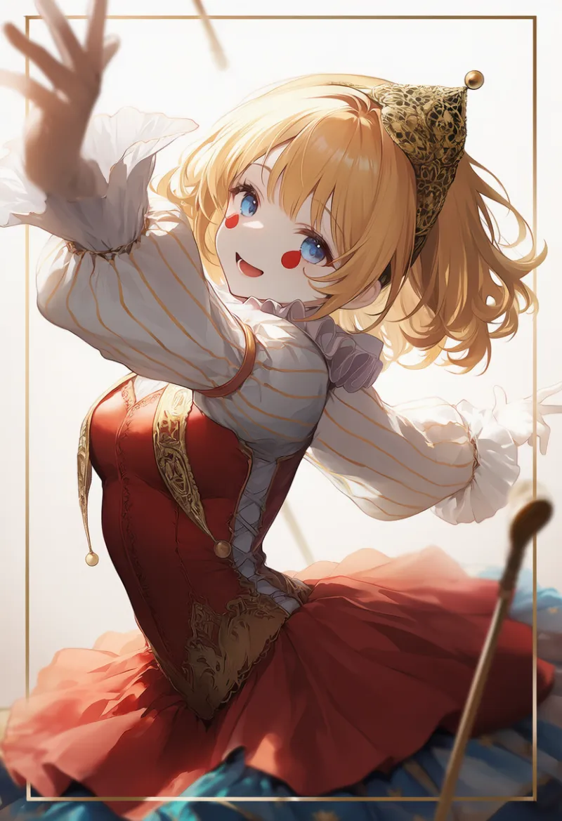 パフスリーブのAIイラスト（ピエロ服用）｜プロンプト紹介