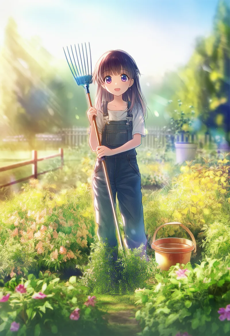 熊手のAIイラスト（ガーデニング）｜プロンプト紹介
