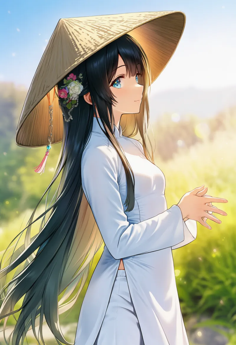円錐帽子（アオザイ用）のAIイラスト｜プロンプト紹介