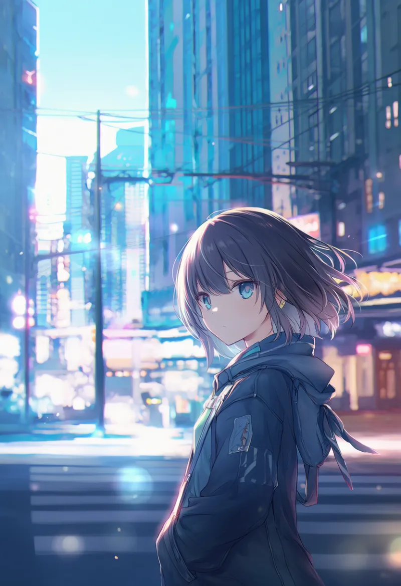 道路のAIイラスト（都市景観）