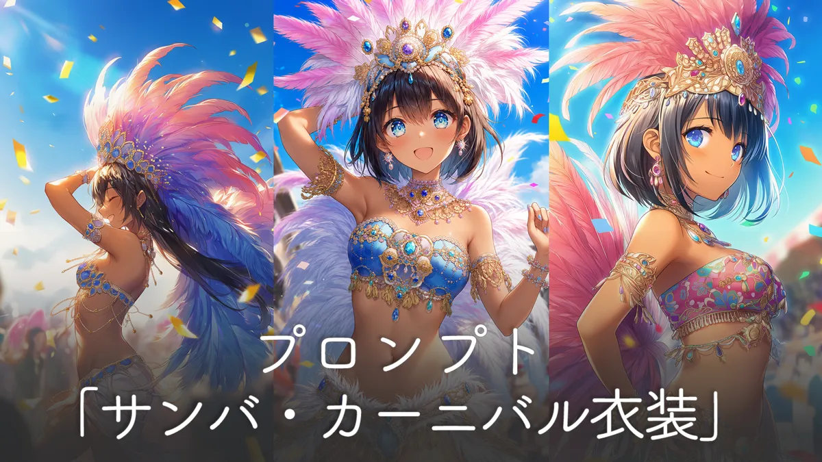 サンバ・カーニバル衣装のプロンプト集【AIイラスト】