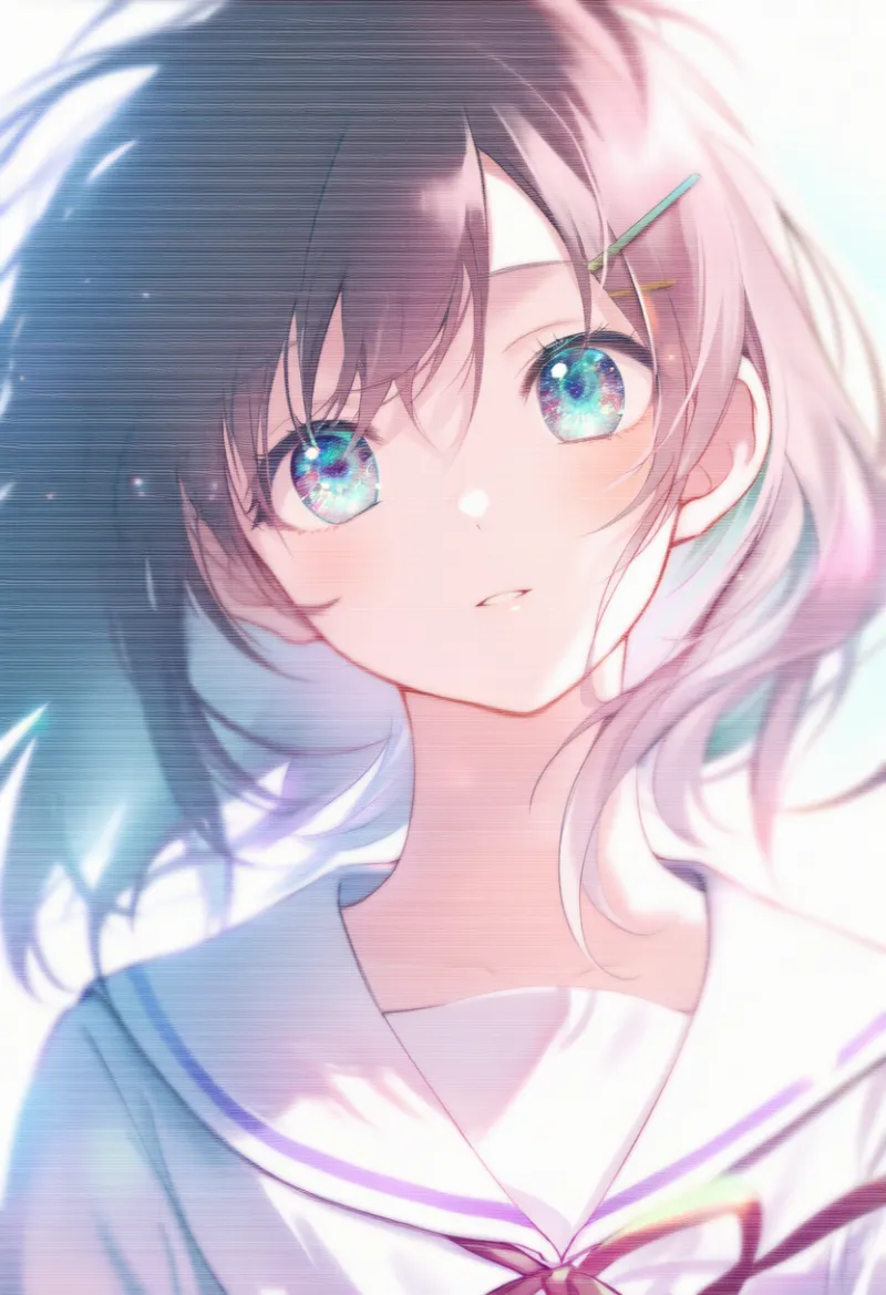 スキャンラインの画面エフェクトを再現したAIイラスト｜プロンプト紹介