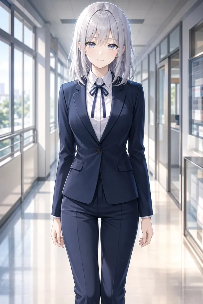 制服 女子 ブレザー スラックスのAIイラスト|GPT Image 2.0