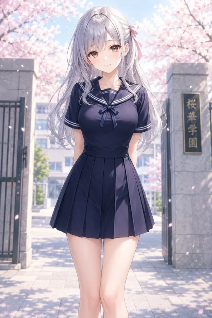 セーラーワンピース 制服 レトロモダンのAIイラスト|GPT Image 2.0