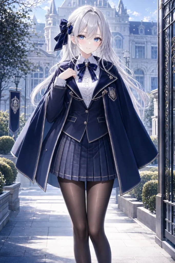 制服 ケープ付き 冬 お嬢様風のAIイラスト|GPT Image 2.0