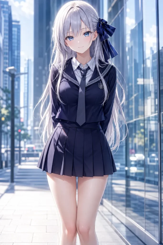 制服 セーラー襟 ネクタイ融合 都会的のAIイラスト|GPT Image 2.0