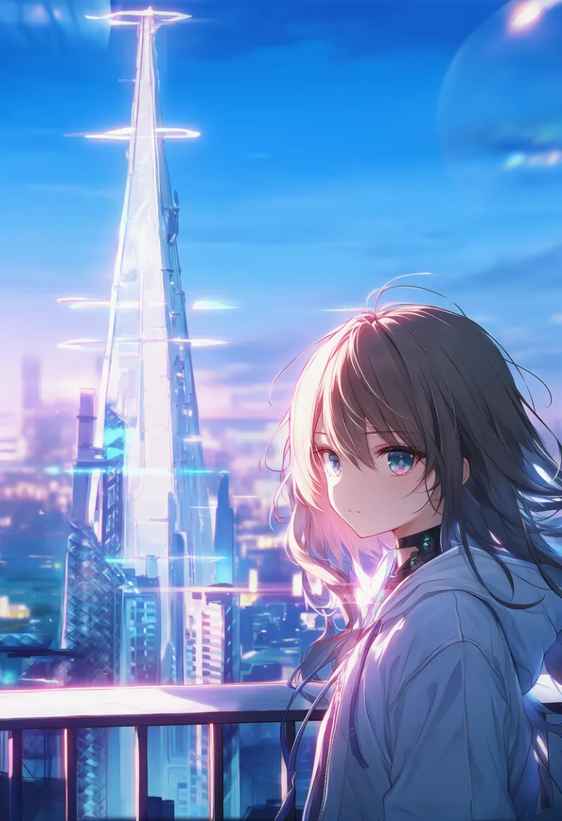 近未来都市のAIイラスト
