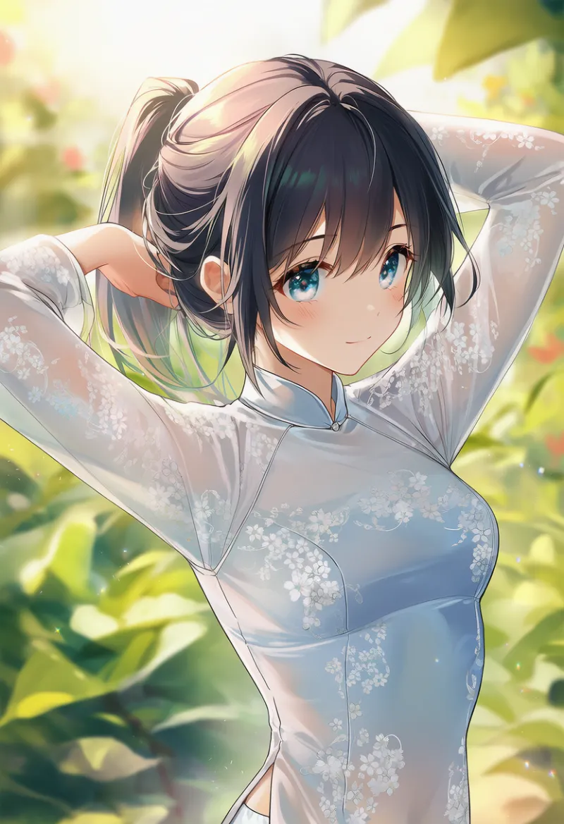 透け感のあるアオザイのAIイラスト｜プロンプト紹介