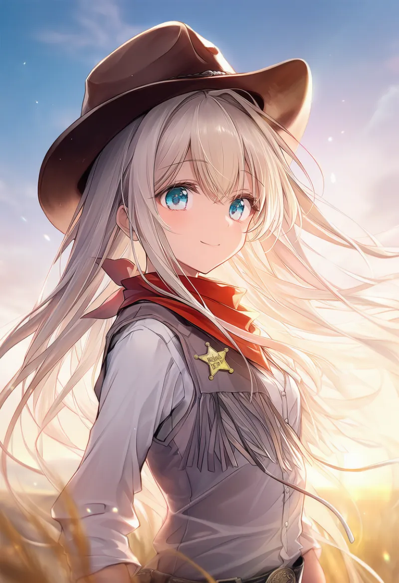 保安官バッジのAIイラスト（カウボーイ衣装）｜プロンプト紹介