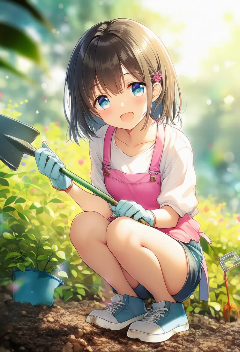 シャベルのAIイラスト（ガーデニング）｜プロンプト紹介
