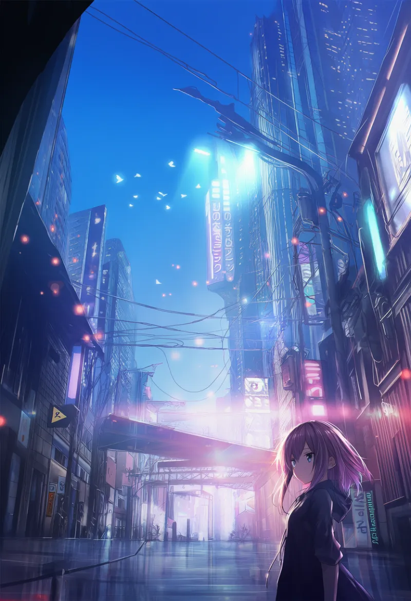 看板のAIイラスト（都市景観）