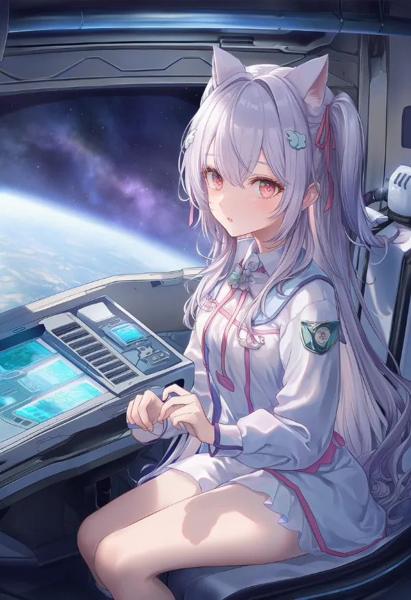 宇宙船内部の空間のAIイラスト｜プロンプト紹介
