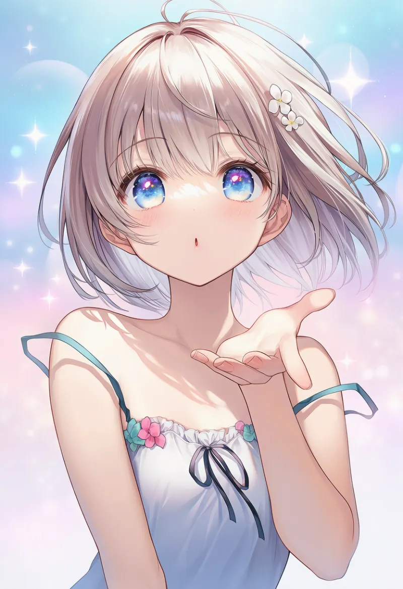 背景全体のキラキラのエフェクトを再現したAIイラスト｜プロンプト紹介