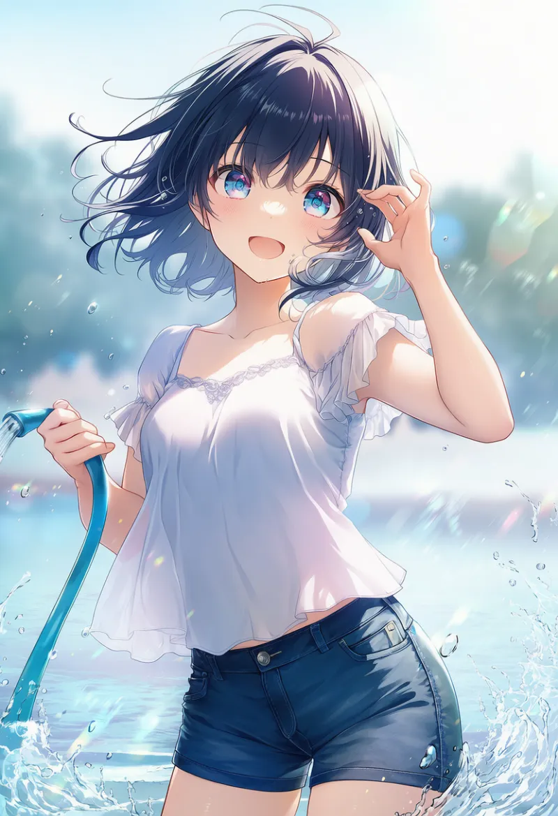 水飛沫のエフェクトを再現したAIイラスト｜プロンプト紹介