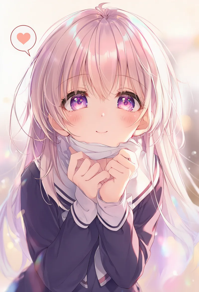 吹き出しにハートのエフェクトを再現したAIイラスト｜プロンプト紹介