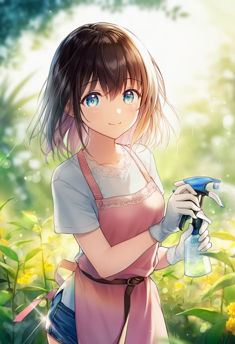 霧吹きのAIイラスト（ガーデニング）｜プロンプト紹介
