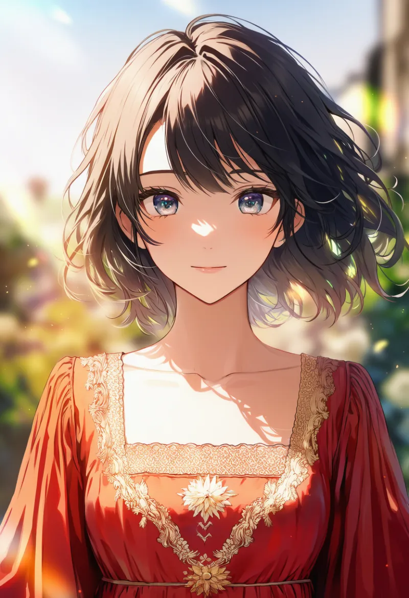 スクウェアネックライン・ドレスのAIイラスト（フラメンコ用）｜プロンプト紹介
