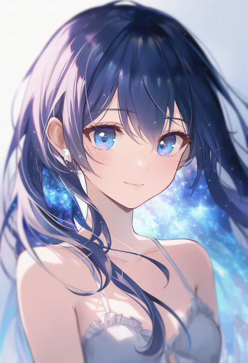 星空・星の髪のAIイラスト｜特殊な髪型プロンプト紹介