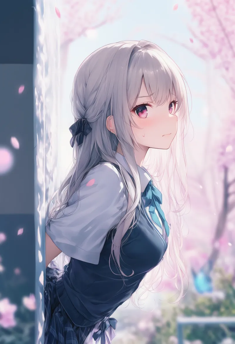 壁に体が半分埋まって動けないシーンのAIイラスト作例｜プロンプト紹介：stuck in wall