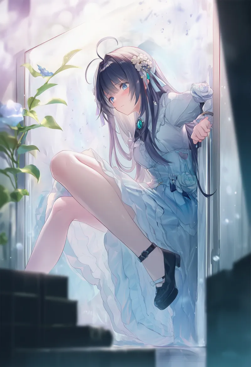 挟まって動けないシーンのAIイラスト作例｜プロンプト紹介：stuck