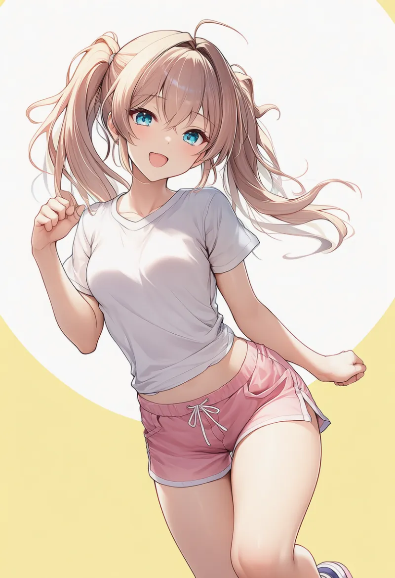 片足立ちでくねくねするポーズのAIイラスト｜プロンプト紹介