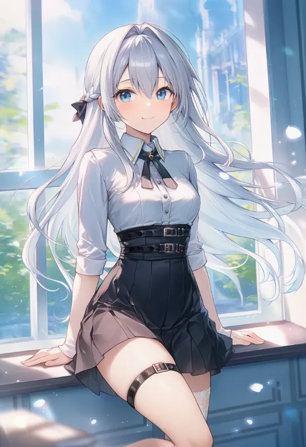 太ももに巻いたベルトのAIイラスト|プロンプト紹介
