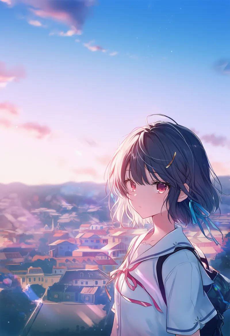 中規模の都市のAIイラスト