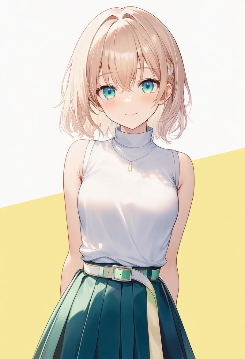 ツートンカラーのベルトのAIイラスト|プロンプト紹介