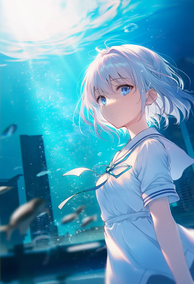水中都市のAIイラスト