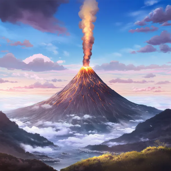 火山のAIイラスト｜プロンプト紹介