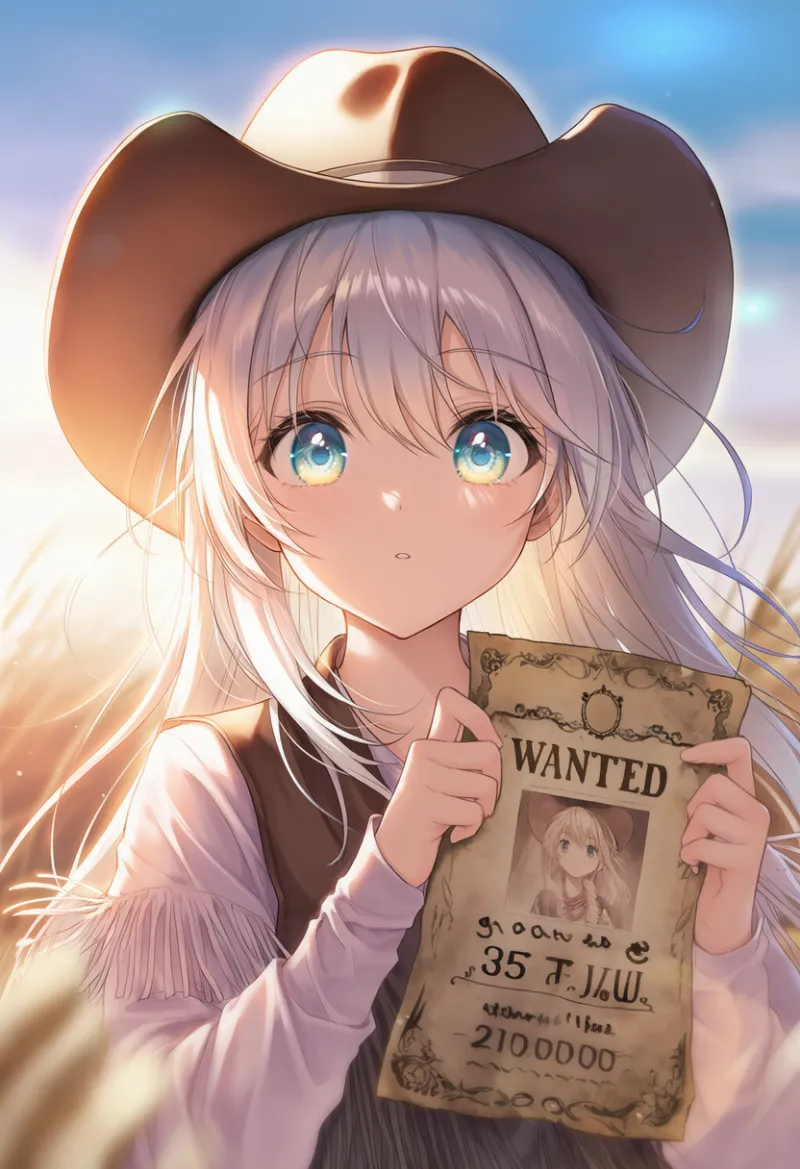指名手配書のAIイラスト（カウボーイ衣装の小物）｜プロンプト紹介