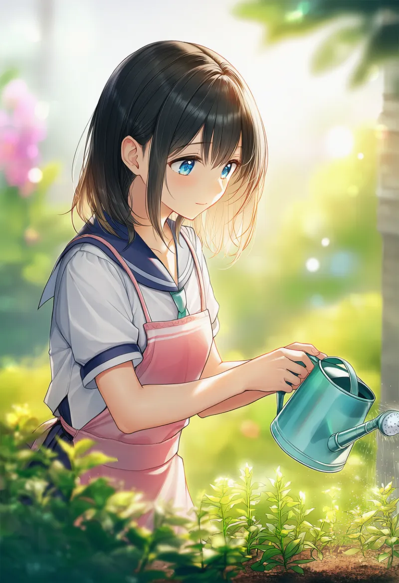 じょうろのAIイラスト（ガーデニング）｜プロンプト紹介