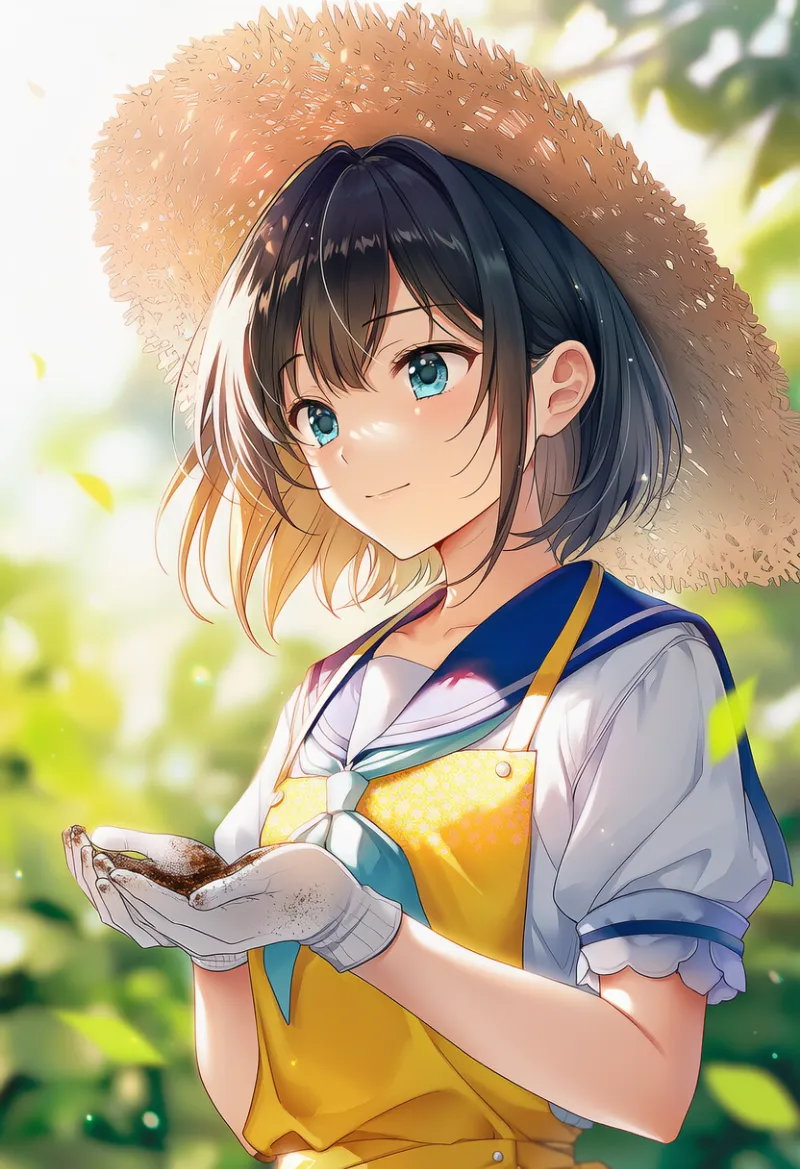 白色の手袋のAIイラスト（園芸アイテム）｜プロンプト紹介