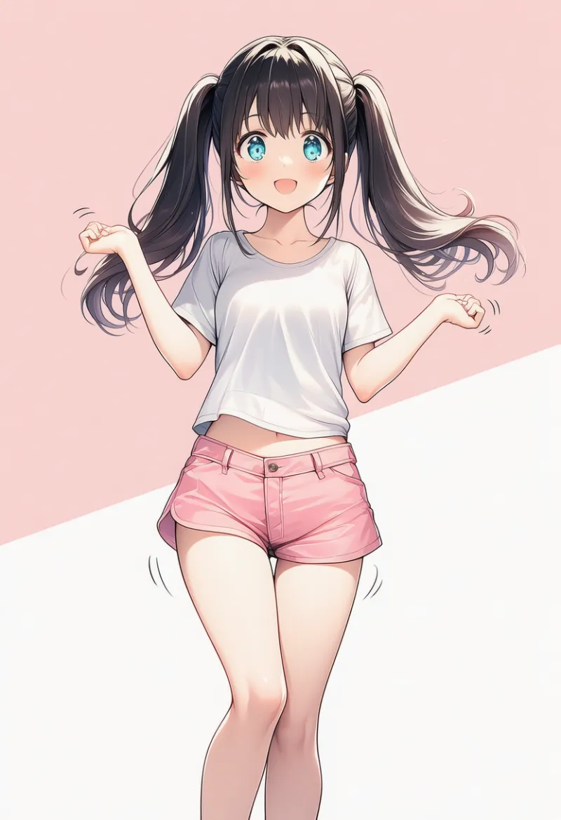 体全体や腰をくねくね動かすポーズのAIイラスト｜プロンプト：wiggling