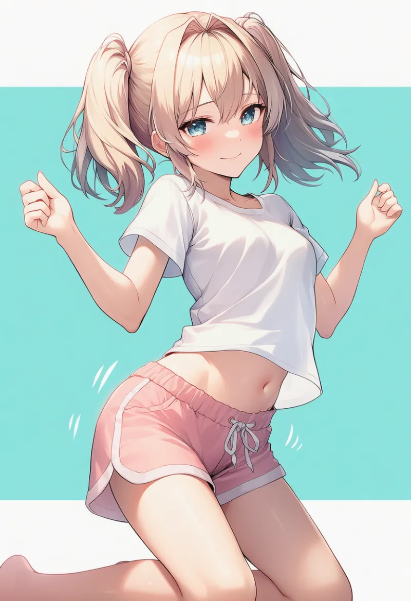 膝をつきながら身をくねらせるポーズのAIイラスト｜プロンプト紹介