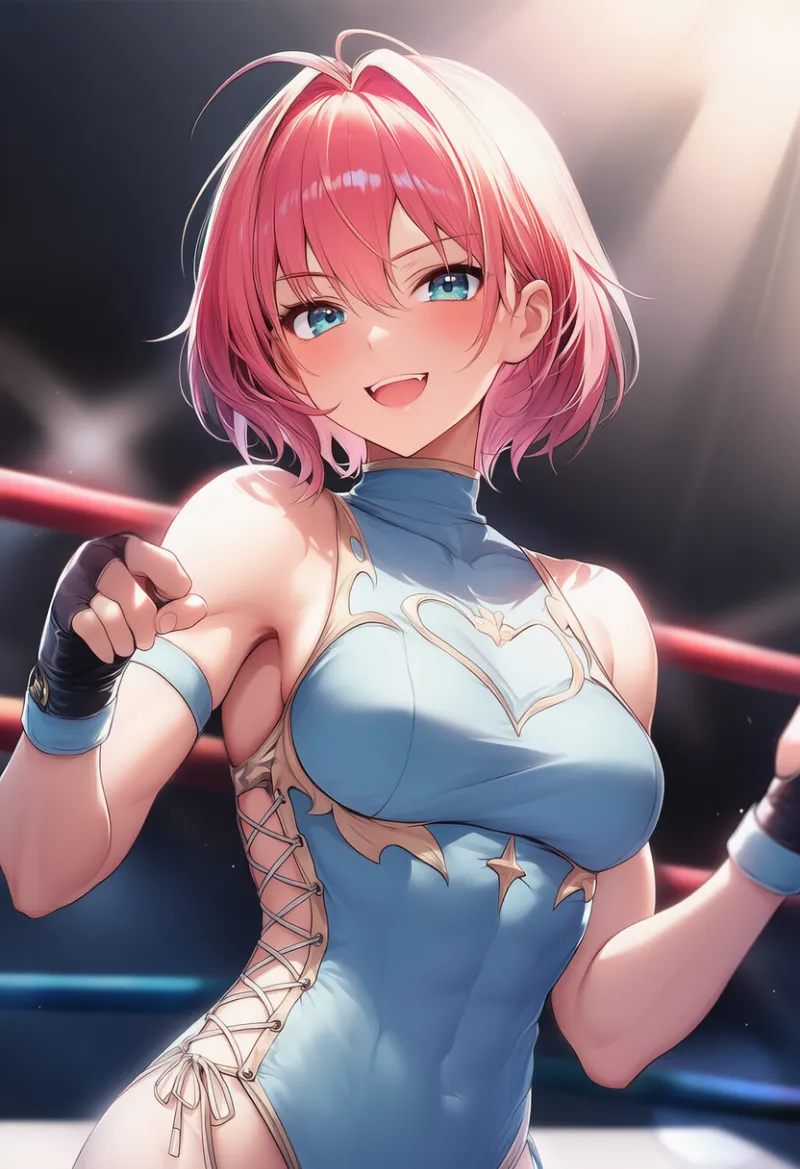 サイドレースアップ装飾のプロレス衣装のAIイラスト｜プロンプト紹介