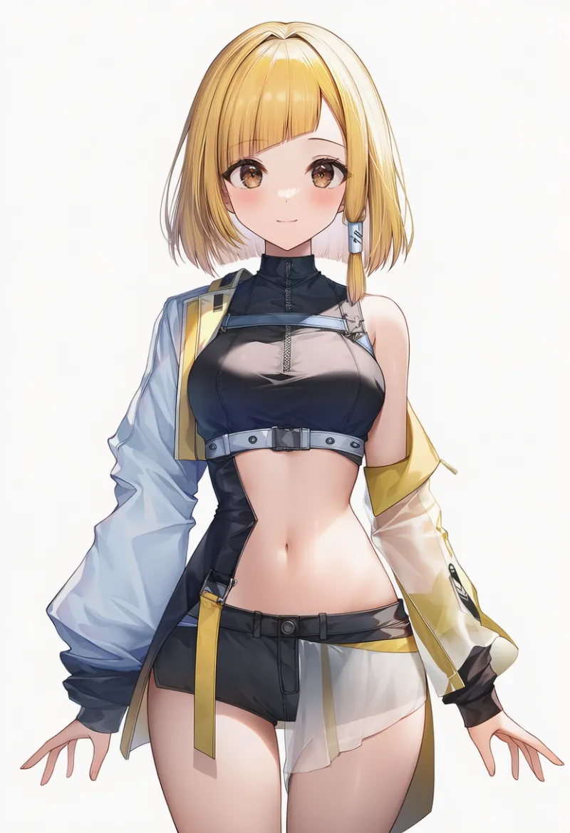 非対称のハーフジャケットのAIイラスト｜プロンプト紹介用