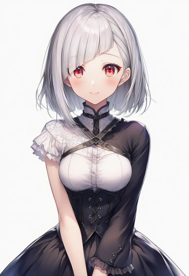 長さ違いフリル袖のAIイラスト｜プロンプト紹介用