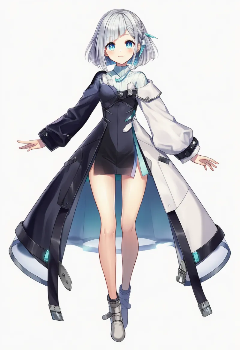 左右非対称のコートのAIイラスト｜プロンプト紹介用