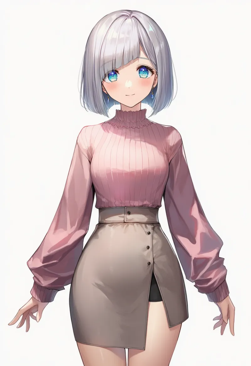 左右非対称のスカートのAIイラスト｜プロンプト紹介用