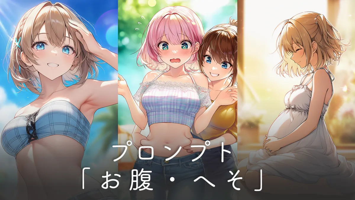 お腹・おへそを綺麗に再現するプロンプト集【AIイラスト】
