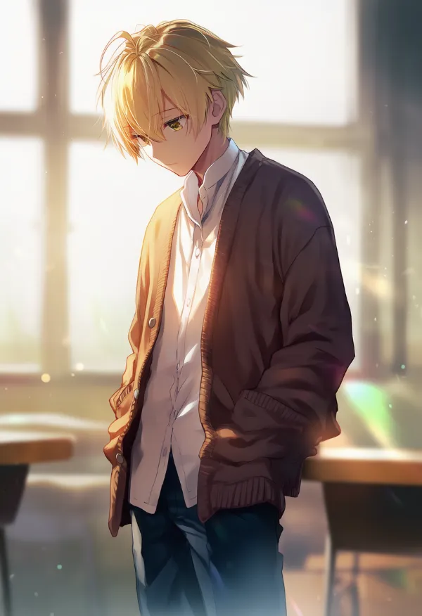 カーディガン（男性の服）のAIイラスト｜プロンプト紹介