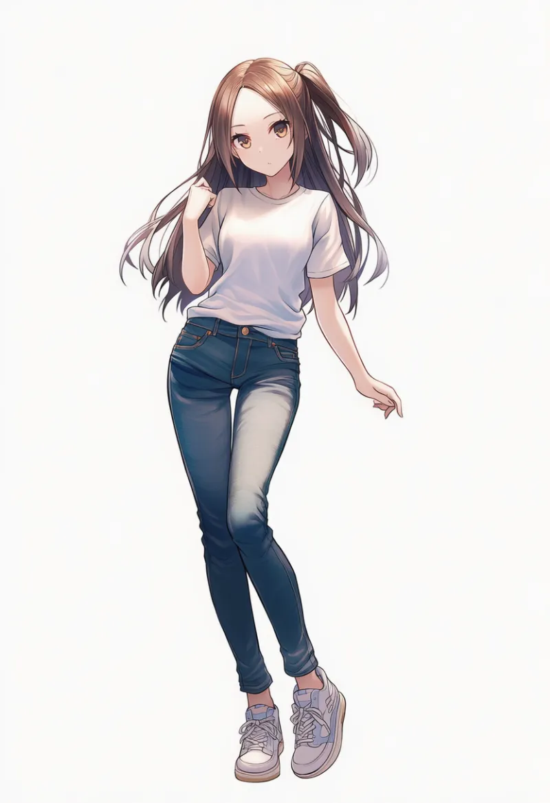 シンプルで日常的な普通の服のAIイラスト｜プロンプト紹介用